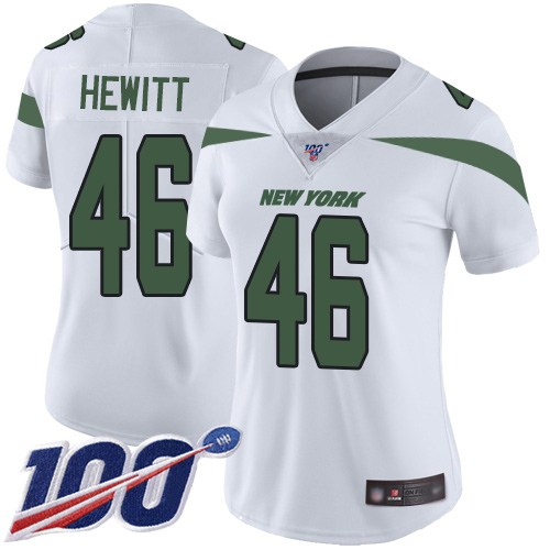 New York Jets Limited White Women Neville Hewitt Road Jersey NFL Football #46 100th Season Vapor Untouchable->new york jets->NFL Jersey